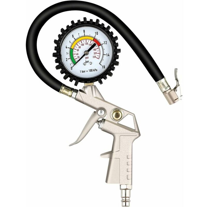 foto del prodotto zvd gonfiatore per pneumatici con manometro 220 psi per auto, moto e biciclette valvola presta e schrader