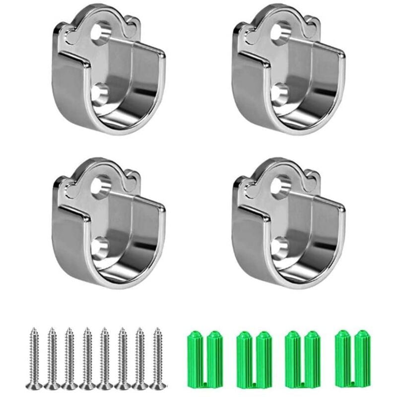 foto del prodotto zvd hanging rail brackets round closet tube zinc alloy u shaped curtain hanger 25mm 