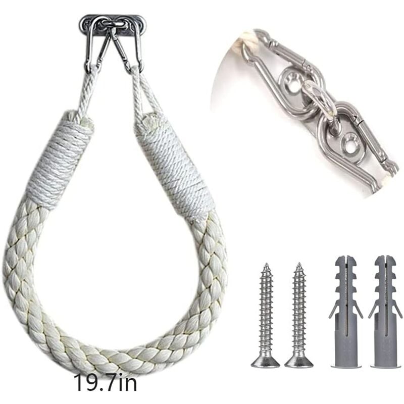 foto del prodotto zvd hemp rope toilet paper holder, bathroom roll holder, rope toilet roll holder, vintage rope bathroom towel holder for bathroom and toilet white 