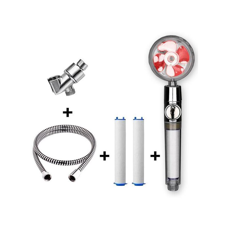 foto del prodotto zvd high pressure propeller shower head,360 swivel shower head.high pressure hand shower,with 2 filters and pause switch water saving shower head