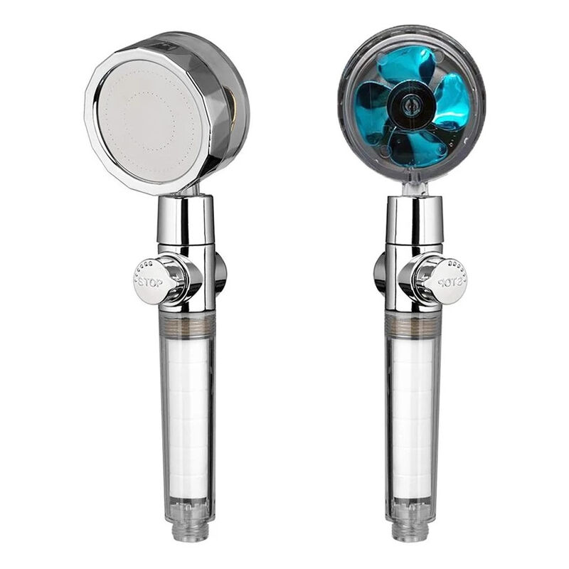 foto del prodotto zvd high pressure propeller shower head,360 swivel shower head.high pressure hand shower,with 2 filters and pause switch water saving shower head