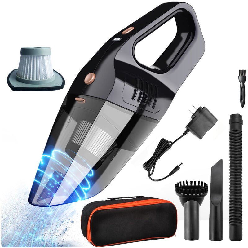 foto del prodotto zvd home car vacuum cleaner cordless car pocket car wet dry dual use high power rechargeable portable black european regulation