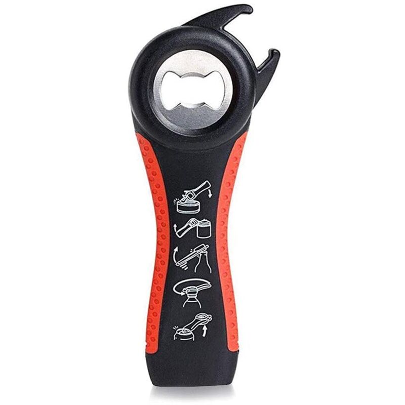 foto del prodotto zvd in 1 multifunction jar opener, 5 in 1 set, can opener, soda lid seal, revolving handles, jar opener for chef, kids, kitchen, christmas gift,