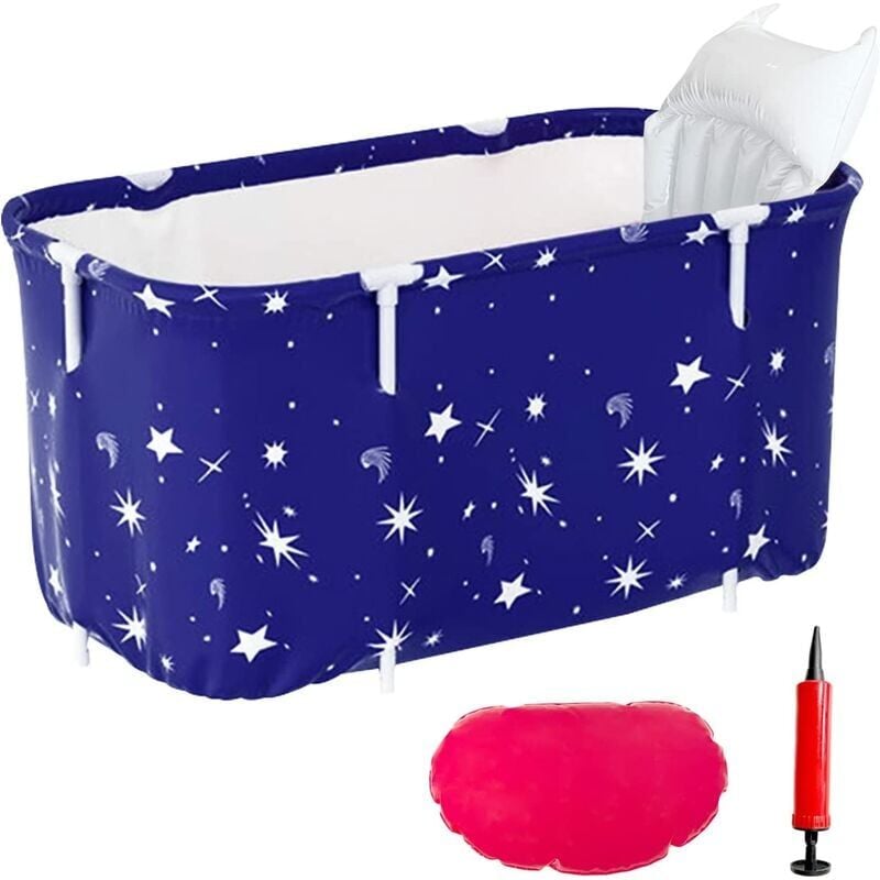 foto del prodotto zvd inflatable swimming pool portable adult bathtub collapsible freestanding soaking shower collapsible home spa tub with inflatable pillow, seat