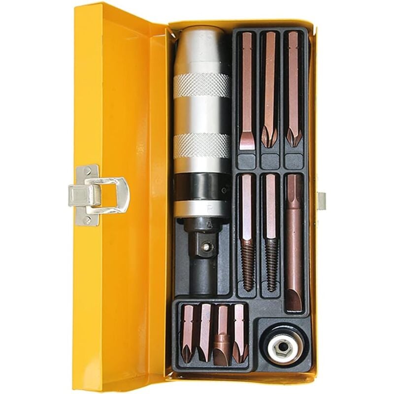 foto del prodotto zvd kit cacciavite a impatto manuale da 12 pezzi, punte a croce, scanalatura esagonale