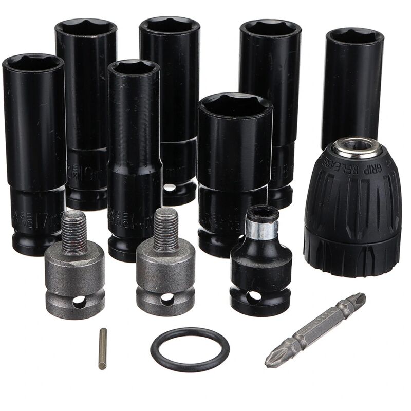 foto del prodotto zvd kit chiave elettrica 12 in 1 con testa a brugola, adattatore per chiave elettrica, 6 manicotti