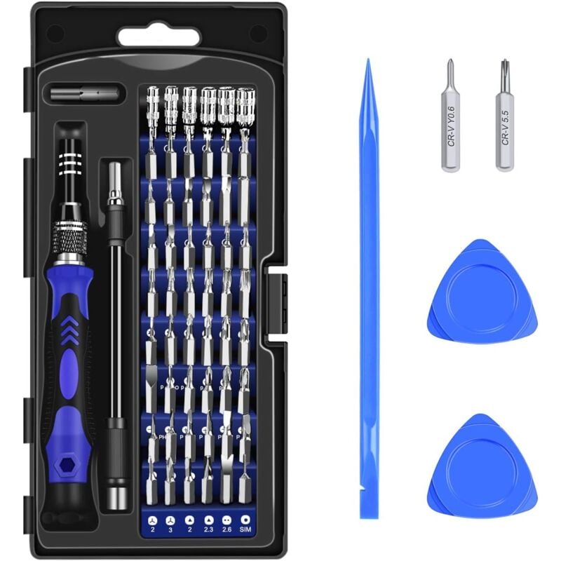 foto del prodotto zvd kit di cacciaviti di precisione magnetici 63 in 1 56 punte accessori riparazione di telefoni, tablet, pc, orologi