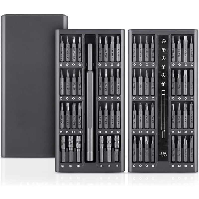 foto del prodotto zvd kit di cacciaviti di precisione mini 63 in 1 cacciavite per iphone con custodia, cacciavite per console di gioco, orologio, tablet, pc,