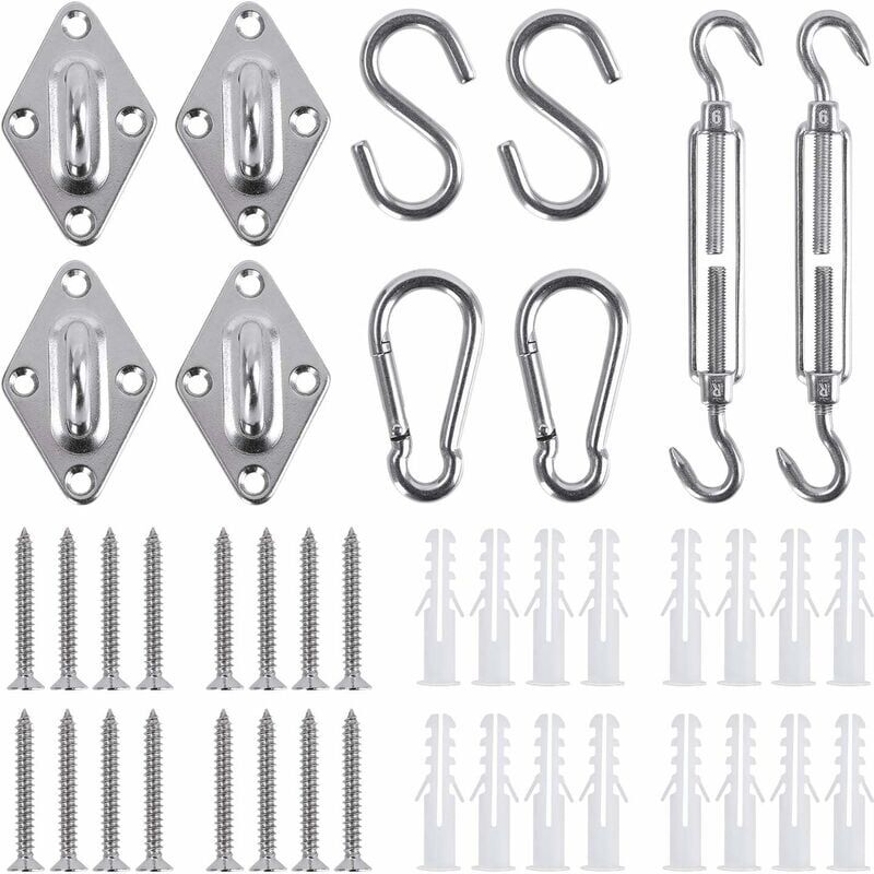 foto del prodotto zvd kit di fissaggio per vela ombreggiante, kit di montaggio per accessori per vela ombreggiante in acciaio inossidabile, vite di serraggio,