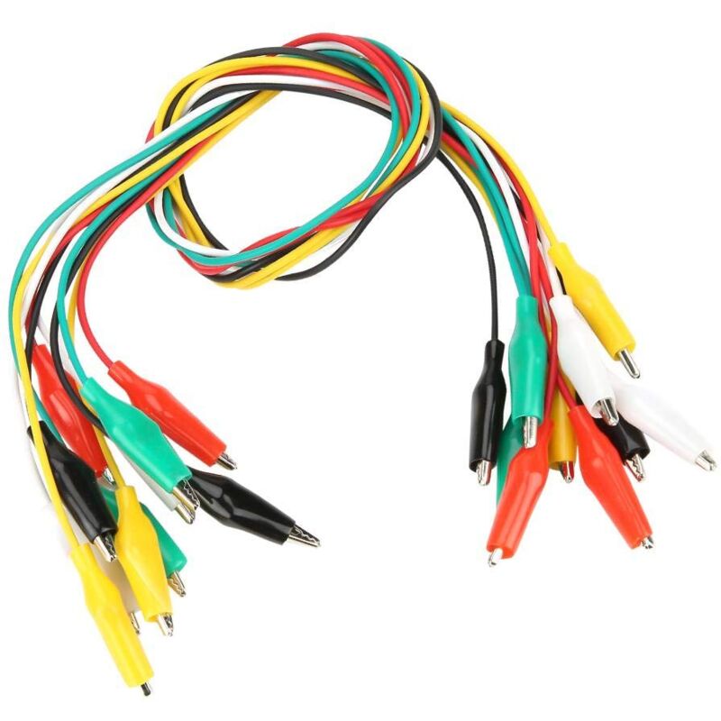 foto del prodotto zvd kit di prova con clip a coccodrillo isolata da 10 pezzi da 50 cm per elettronica