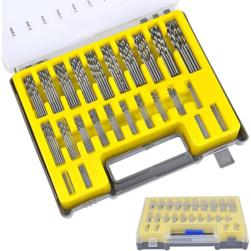 foto del prodotto zvd kit di punte elicoidali in titanio hss da 150 pezzi set di punte micro per trapano da 0,4 mm a 3,2 mm per legno e metallo