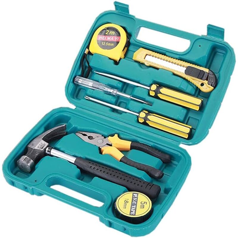 foto del prodotto zvd kit di riparazione domestica da 9 pezzi cassetta degli attrezzi portatile per casa ufficio auto
