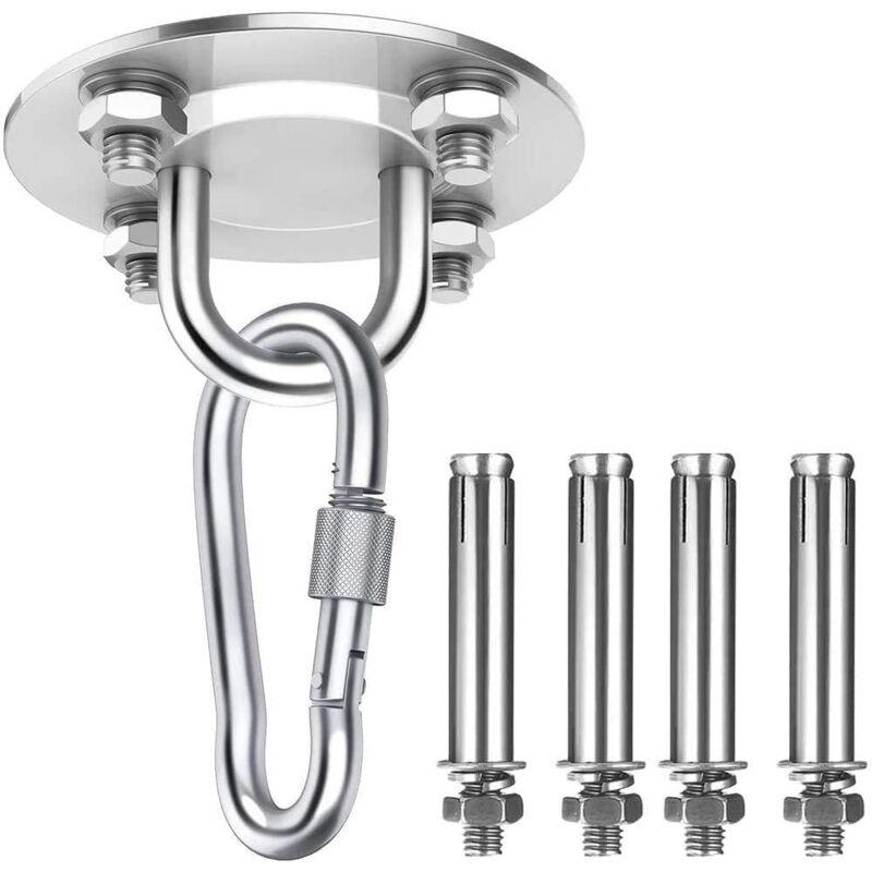 foto del prodotto zvd kit di sospensione per amaca in acciaio inossidabile per impieghi gravosi carico massimo 450 kg con 1 vite