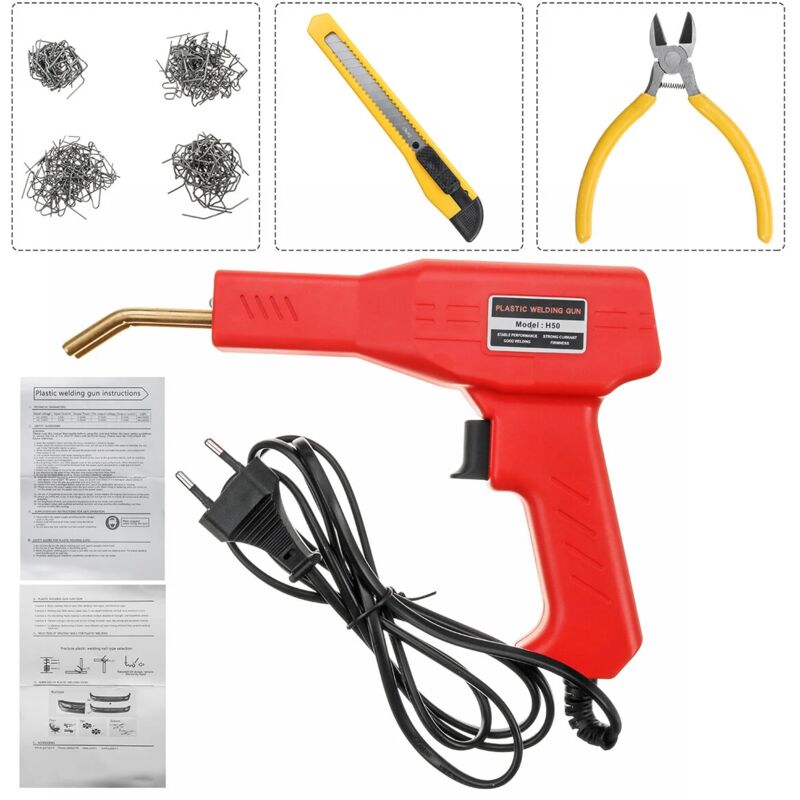 foto del prodotto zvd kit di strumenti per saldatura con torcia per saldatura in plastica per paraurti, pinzatrice a caldo per riparazione auto 220v spina ue 220v