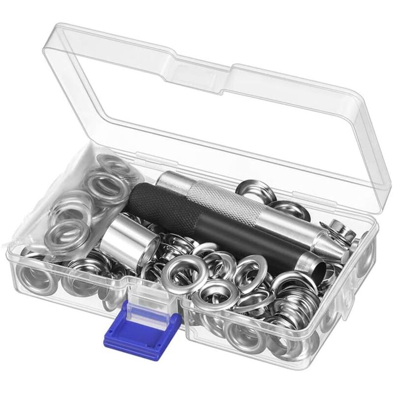 foto del prodotto zvd kit occhielli in metallo da 12 mm set da 100 pezzi per riparare tessuti, tele, tende, ecc.