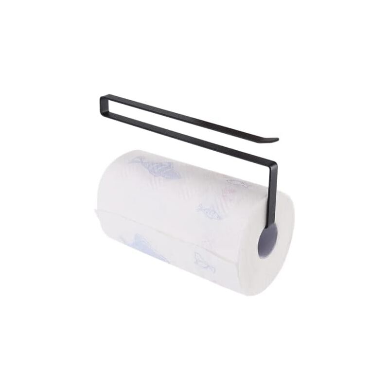 foto del prodotto zvd kitchen roll holder no drilling paper roll holder under cabinet paper towel holder holders kitchen towel holder kitchen, bathroom black 