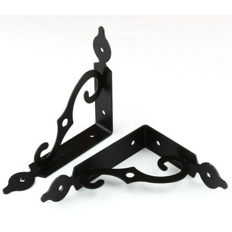 foto del prodotto zvd l shape iron wall shelf bracket triangular shelf bracket 140110mm carport bracket fixing 4pcs the black 
