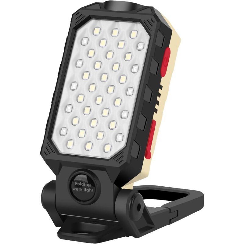 foto del prodotto zvd lampada da lavoro a led ricaricabile tramite usb con display di potenza lampada di ispezione magnetica pieghevole per auto, batteria 18650