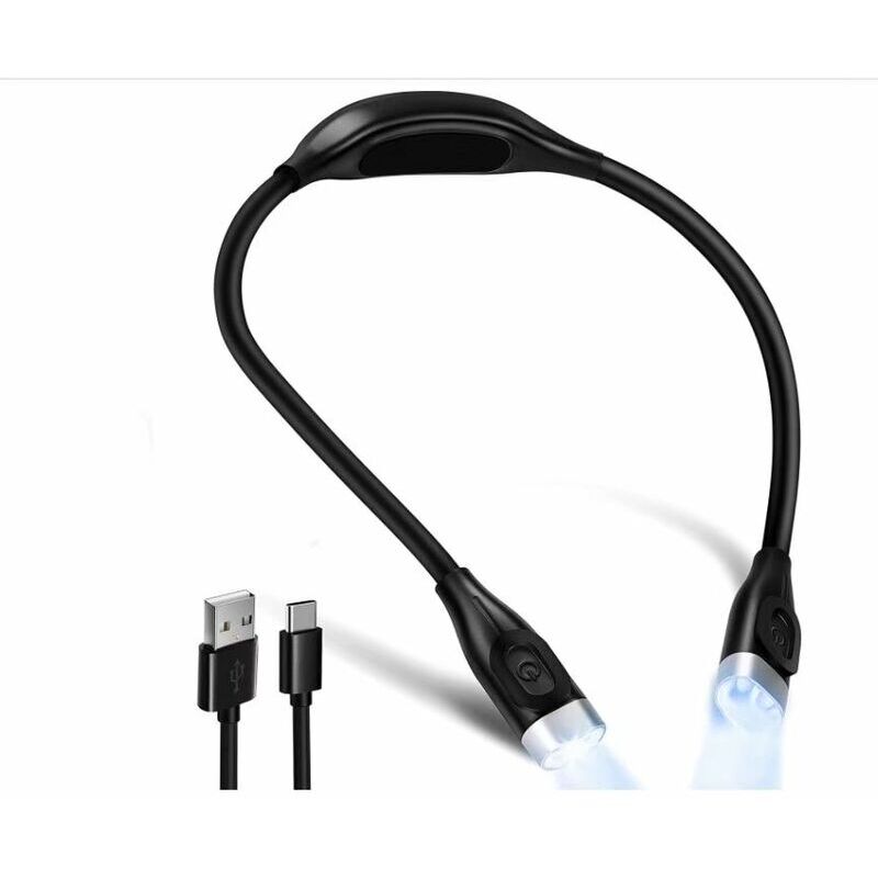 foto del prodotto zvd lampada da lettura a led per collo lampada da lettura ricaricabile con bracci pieghevoli