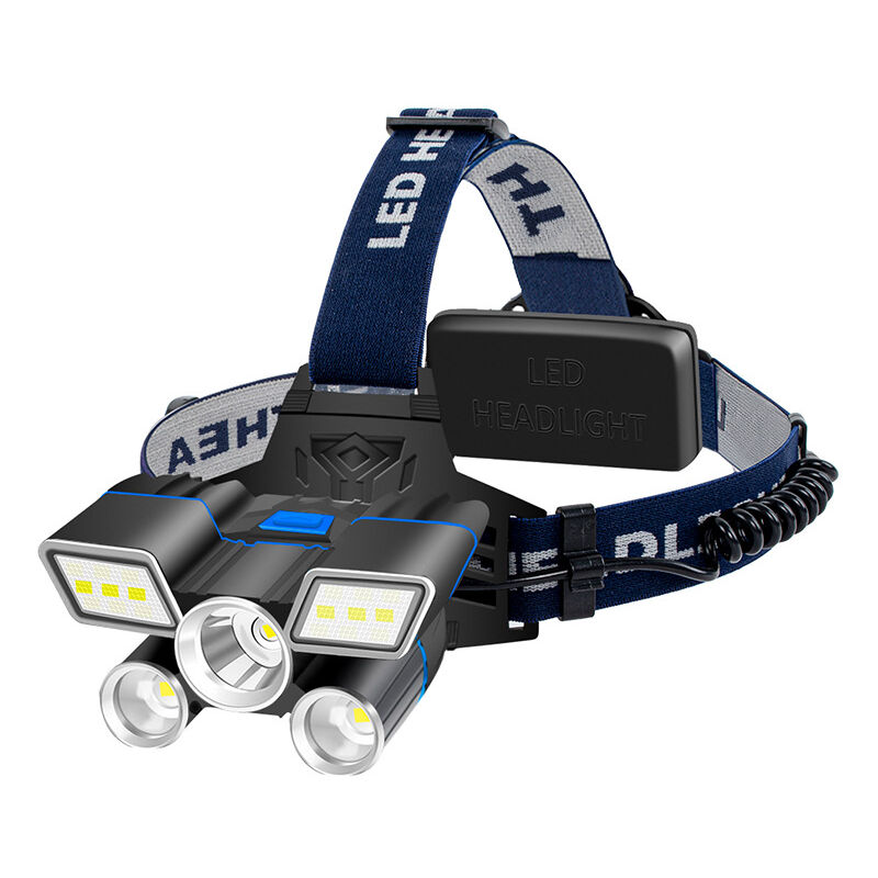 foto del prodotto zvd lampada frontale a led ricaricabile tramite usb, potente, impermeabile, 9 modalit di illuminazione, regolabile a 90 