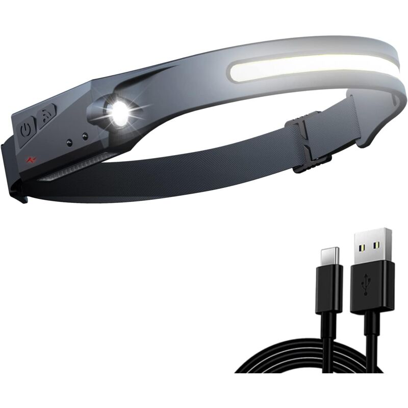 foto del prodotto zvd lampada frontale ricaricabile potente 230 , usb, 5 modalit , impermeabile, per corsa, campeggio, escursionismo