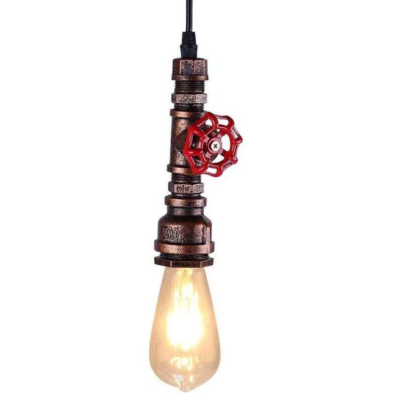 foto del prodotto zvd lampadario industriale retr , lampada a sospensione con tubo dell acqua in ferro, e27 60w max bar, caffetteria, ristorante, cucina colore