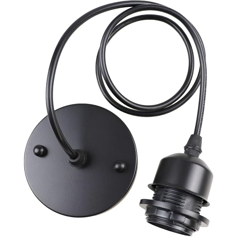 foto del prodotto zvd lampadario industriale retr stile rustico, piccolo, unico, sospeso, linea nera, lunghezza 1,2 metri