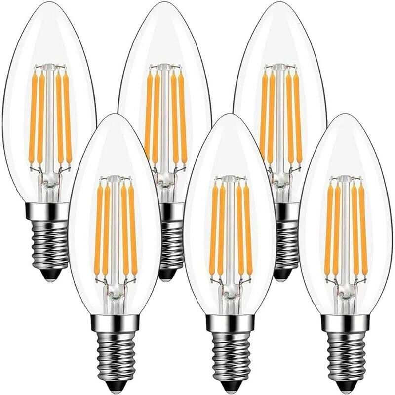 foto del prodotto zvd lampadine led e14 4w bianco caldo 2700k equivalenti a lampadine a incandescenza da 40w confezione da 6