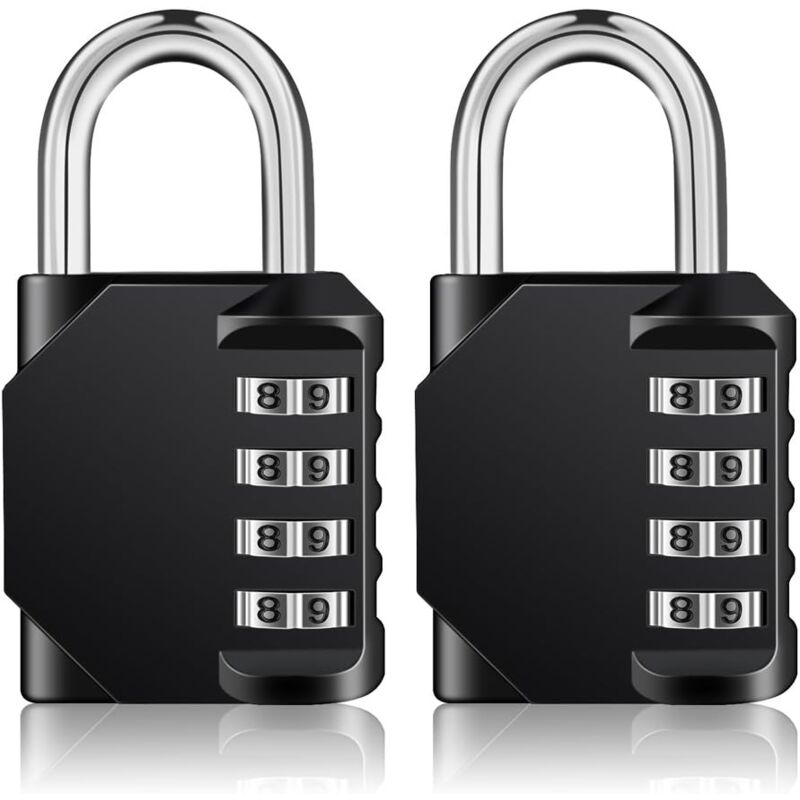 foto del prodotto zvd locker combination padlock 4 digit combination padlock for sports, school, college locker room outdoor door waterproof combination lock 2 pcs,