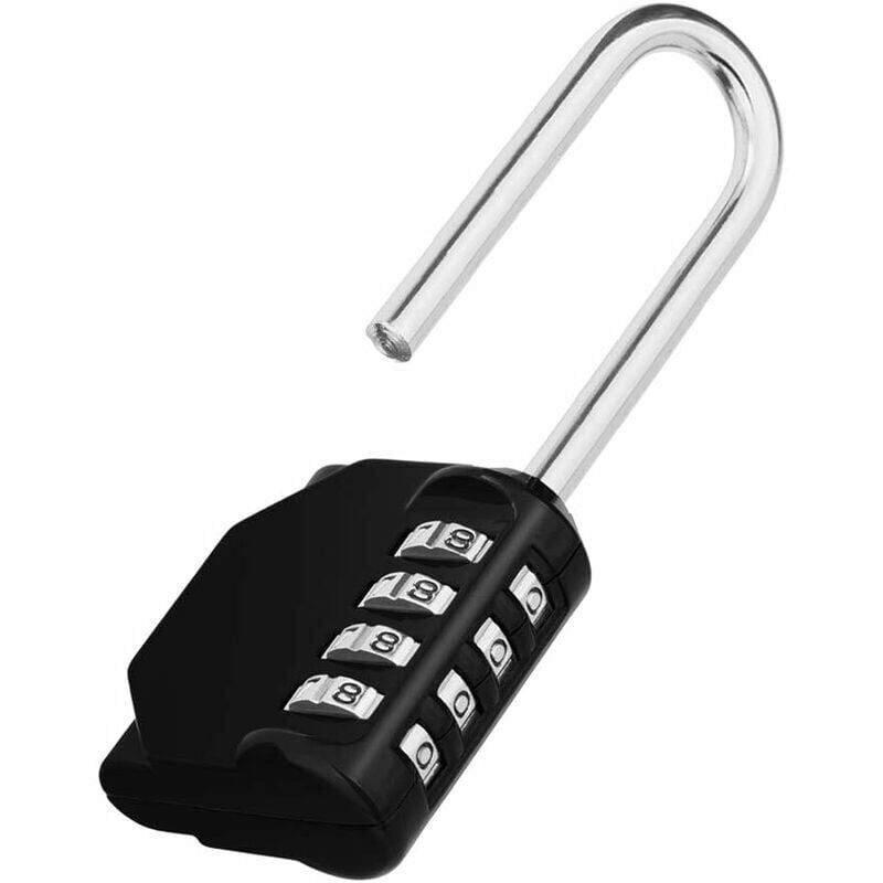 foto del prodotto zvd long exterior code padlock for gate, garden shed, 4 large digits long combination padlock for sports locker, college, school, black combined