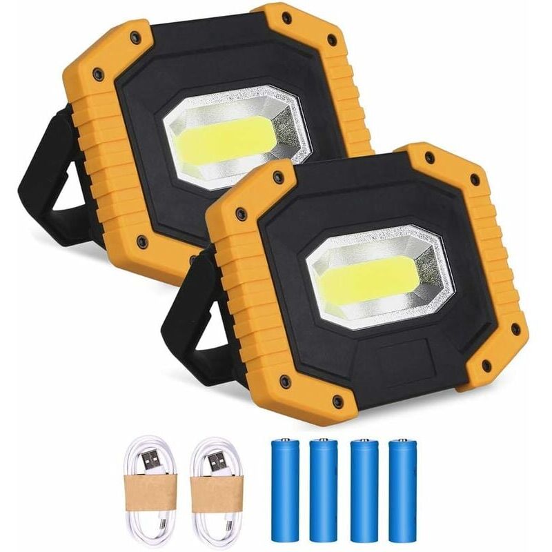 foto del prodotto zvd luce da lavoro a led ricaricabile da 30 w e 2000 lm, con 4 batterie 18650, 3 modalit , proiettore led usb portatile per campeggio, garage,