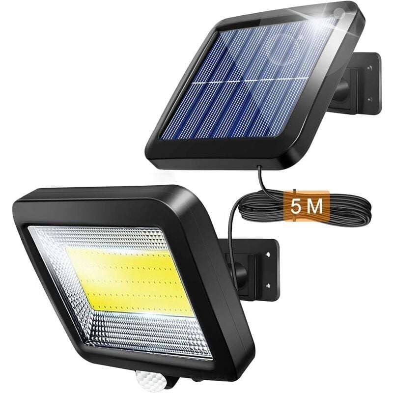 foto del prodotto zvd luce solare per esterni con sensore di movimento a infrarossi, faretto led per esterni 100cob con sensore, illuminazione di sicurezza, 500lm