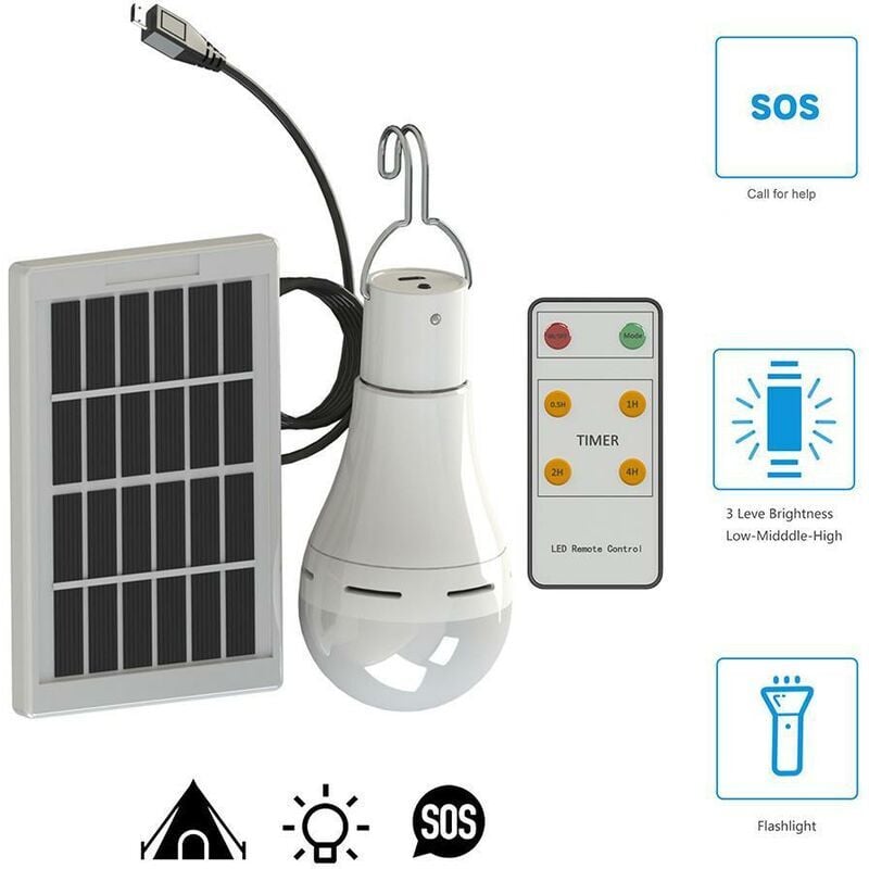 foto del prodotto zvd luce usb ad energia solare portatile per escursionismo, campeggio, pesca illuminazione per ufficio, cucina, lettura