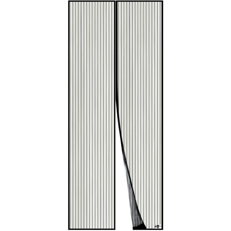 foto del prodotto zvd magnetic mosquito net, mesh curtain, up and down magnetic seal, self closing, keeps fresh air inside 120 x 220cm, black 