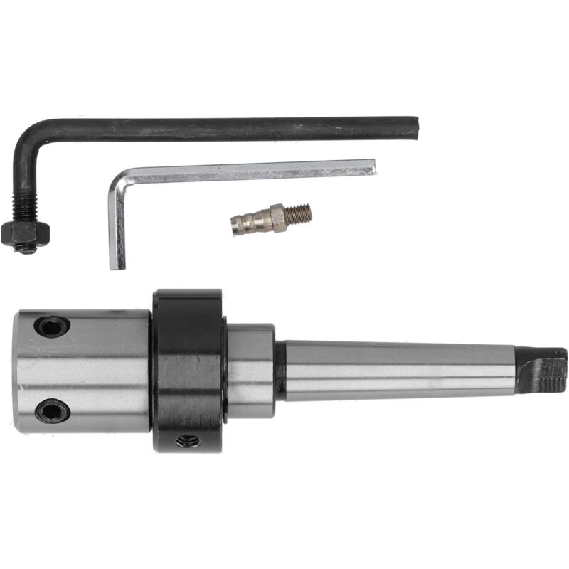 foto del prodotto zvd manicotto di riduzione cono morse mtr8 in acciaio argentato con 2 chiavi guida per trapano mt2 19,05 mm 
