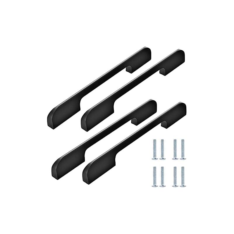 foto del prodotto zvd maniglia per mobile da cucina in acciaio inox nero confezione da 4 192 mm 