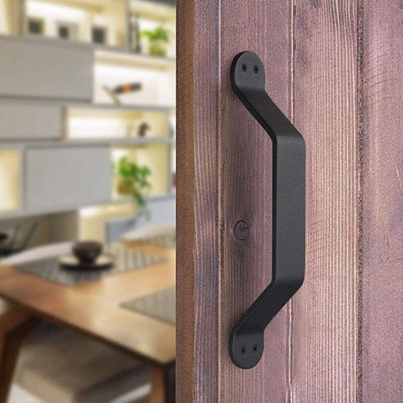 foto del prodotto zvd maniglia per porta da fienile nera da 8,85 stile elegante per porte interne