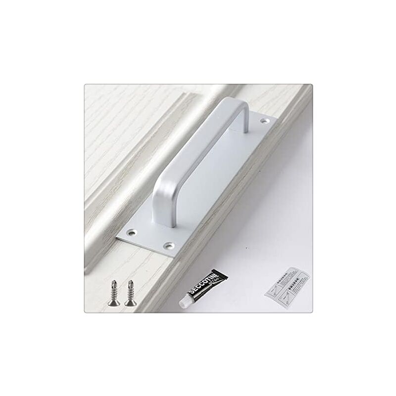 foto del prodotto zvd maniglia per porta scorrevole con piastra posteriore confezione da 1, design moderno colore alluminio 