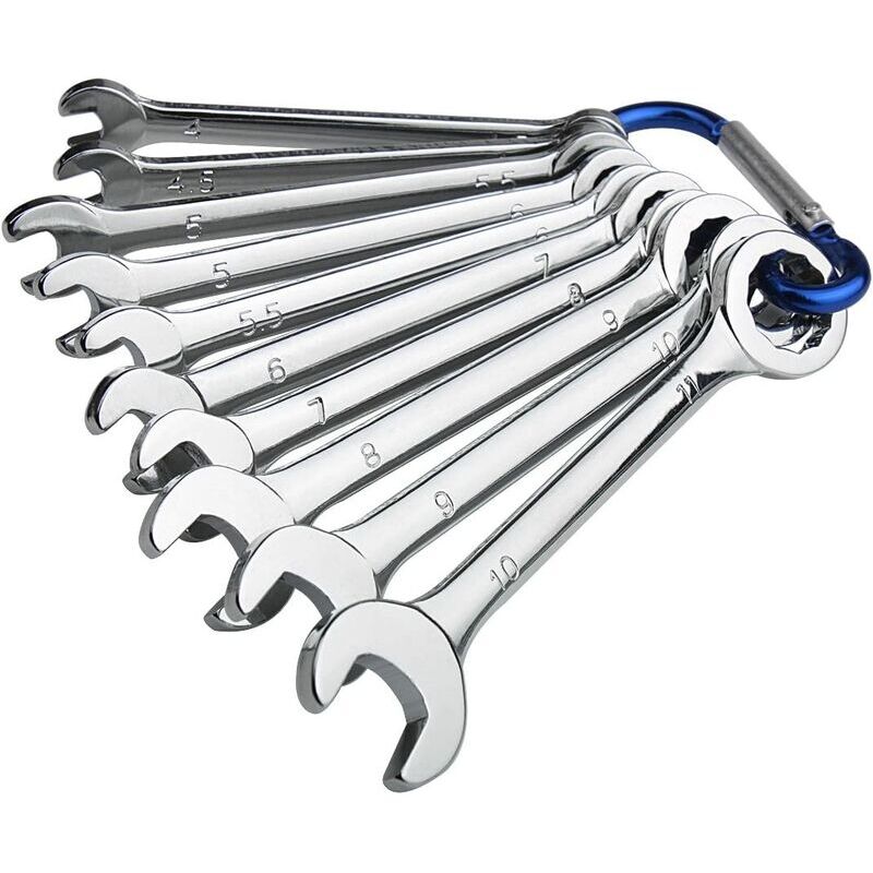 foto del prodotto zvd mini chiavi a forchetta, set di chiavi combinate in cromo vanadio da 10 pezzi 4 11 mm mnbs 01