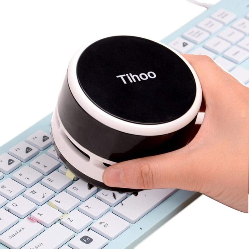 foto del prodotto zvd mini desktop vacuum cleaner, handheld vacuum cleaner desktop cleaner, portable cordless miniature crumb vacuum, dust sweeper table sweeper