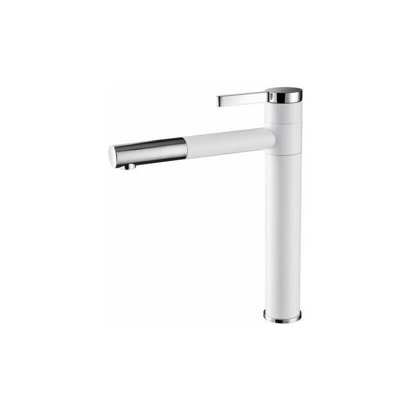 foto del prodotto zvd miscelatore lavabo alto graffias bianco e cromato stile moderno e funzionale
