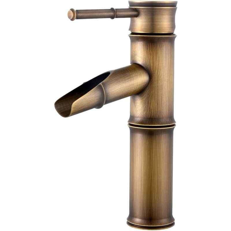 foto del prodotto zvd miscelatore per cascata da bagno in ottone miscelatore per lavabo in bamb antico, 2 giunti a bocca di rottura