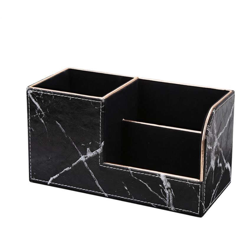 foto del prodotto zvd multifunctional desktop surface leather finish storage box light luxury marble square creative pattern pen holder
