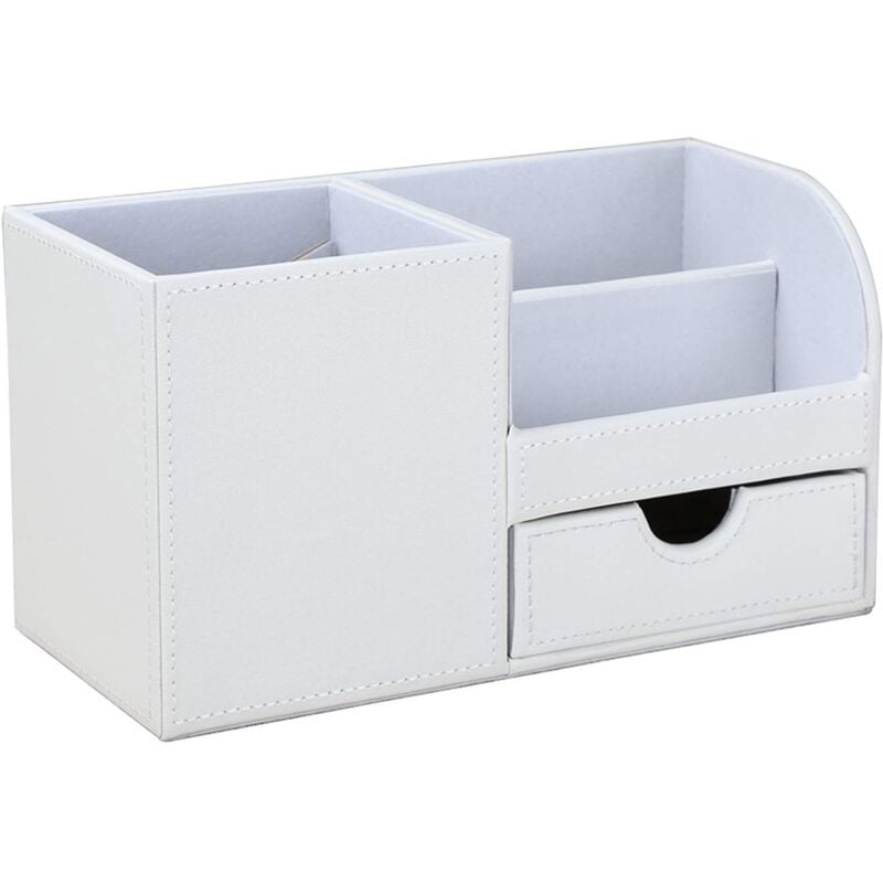 foto del prodotto zvd multifunctional pen holder, office stationery storage box, office supplies, pen holder, 4 compartment multifunctional storage box white 