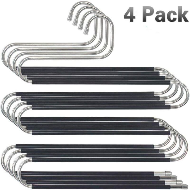 foto del prodotto zvd multiple trouser hanger, stable and space saving, made of metal, for 5 trousers, non slip s shaped.