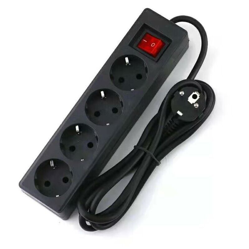 foto del prodotto zvd multipresa 4 prese 16a 2p con interruttore, prolunga 3m 230v, nera