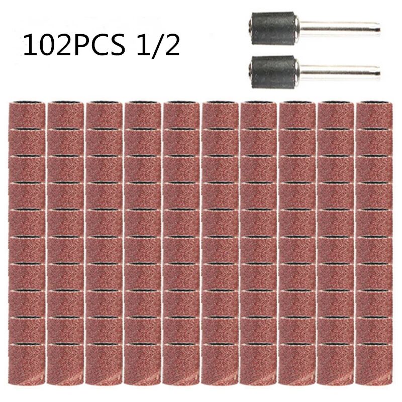 foto del prodotto zvd nastri abrasivi per lucidatura 102 pezzi grana 1 2 con mandrino per dremel utensili rotanti