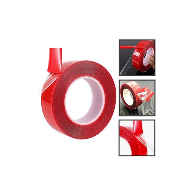 foto del prodotto zvd nastro adesivo di montaggio in schiuma acrilica trasparente bifacciale da 3 m x 2 cm colla resistente alle intemperie resistente al calore