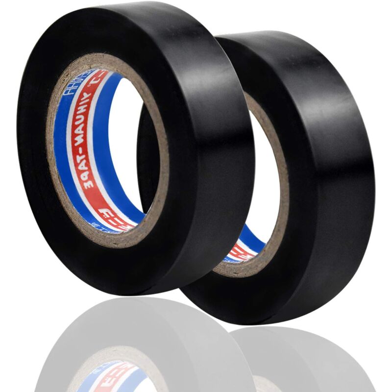 foto del prodotto zvd nastro isolante 2 rotoli, nastro in pvc resistente alle alte temperature nastro gaffer 16 mm 6 m nero 