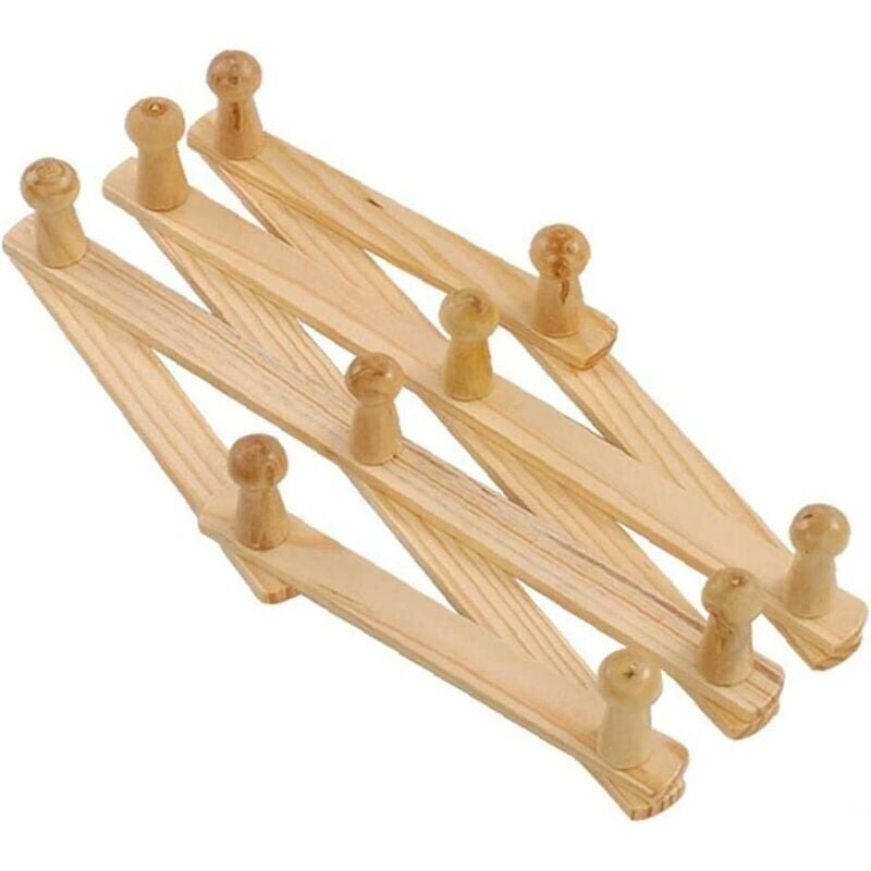 foto del prodotto zvd natural wood coat rack wall mounted expandable accordion peg hanger hat closet hook expanding door folding wooden coat hanger